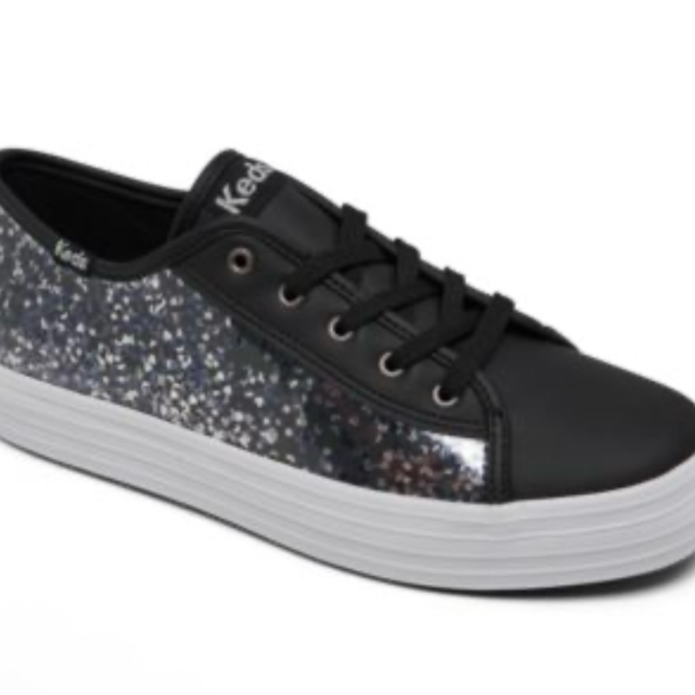 Keds Women's Black Sneakers with Silver Sparkle